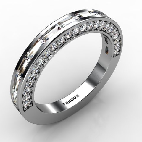 18k White Gold Wedding Band 1.359cts SKU: 0300784-18kw