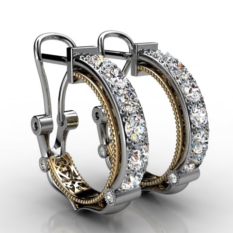 18k White Gold Earring 1.312ct - 3600631-18kw